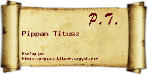 Pippan Titusz névjegykártya